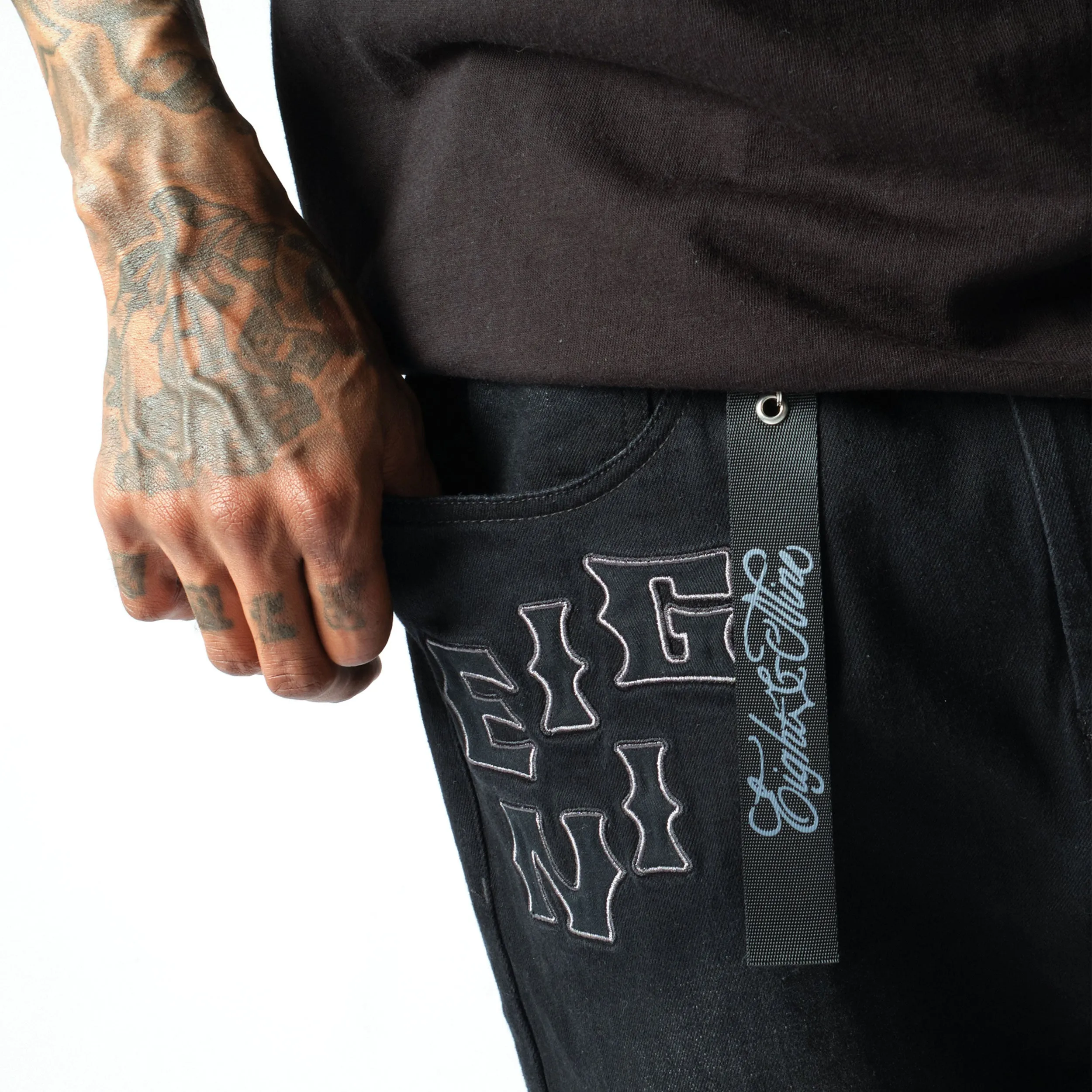 Atelier Denim Patch Black Slim Jeans