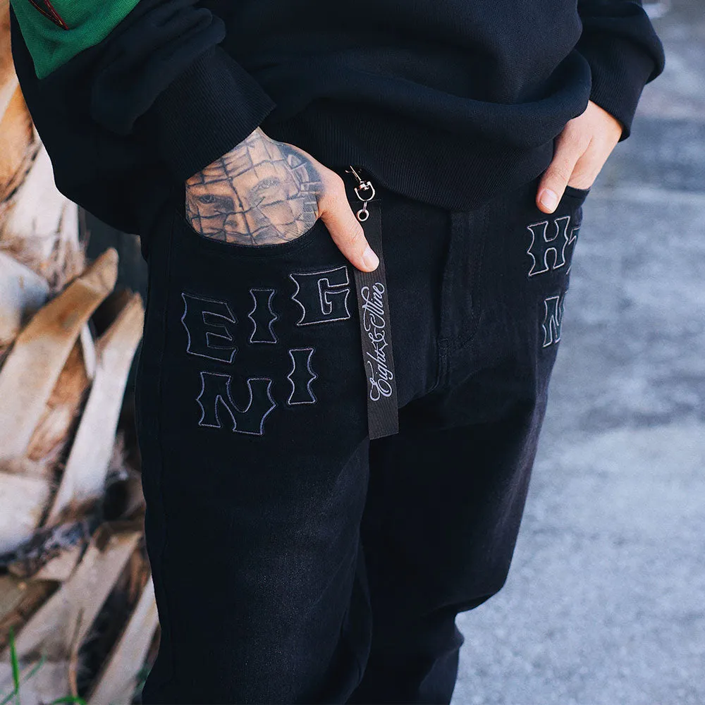 Atelier Denim Patch Black Slim Jeans