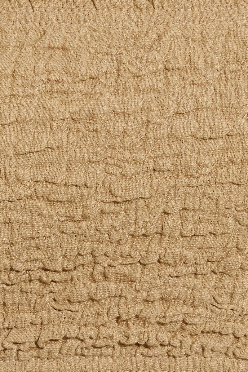 Beige Bandeau Top Textured