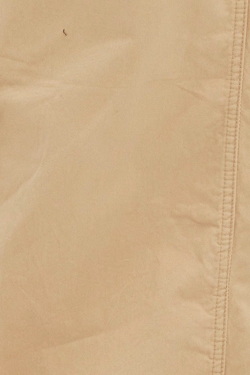 Beige Maxi Skirt Low Rise Cargo Parachute