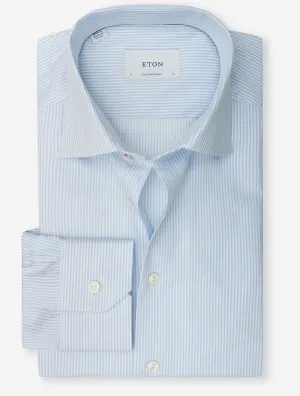 Bengal Striped Cotton Lyocell Contemporary Fit Shirt Blue