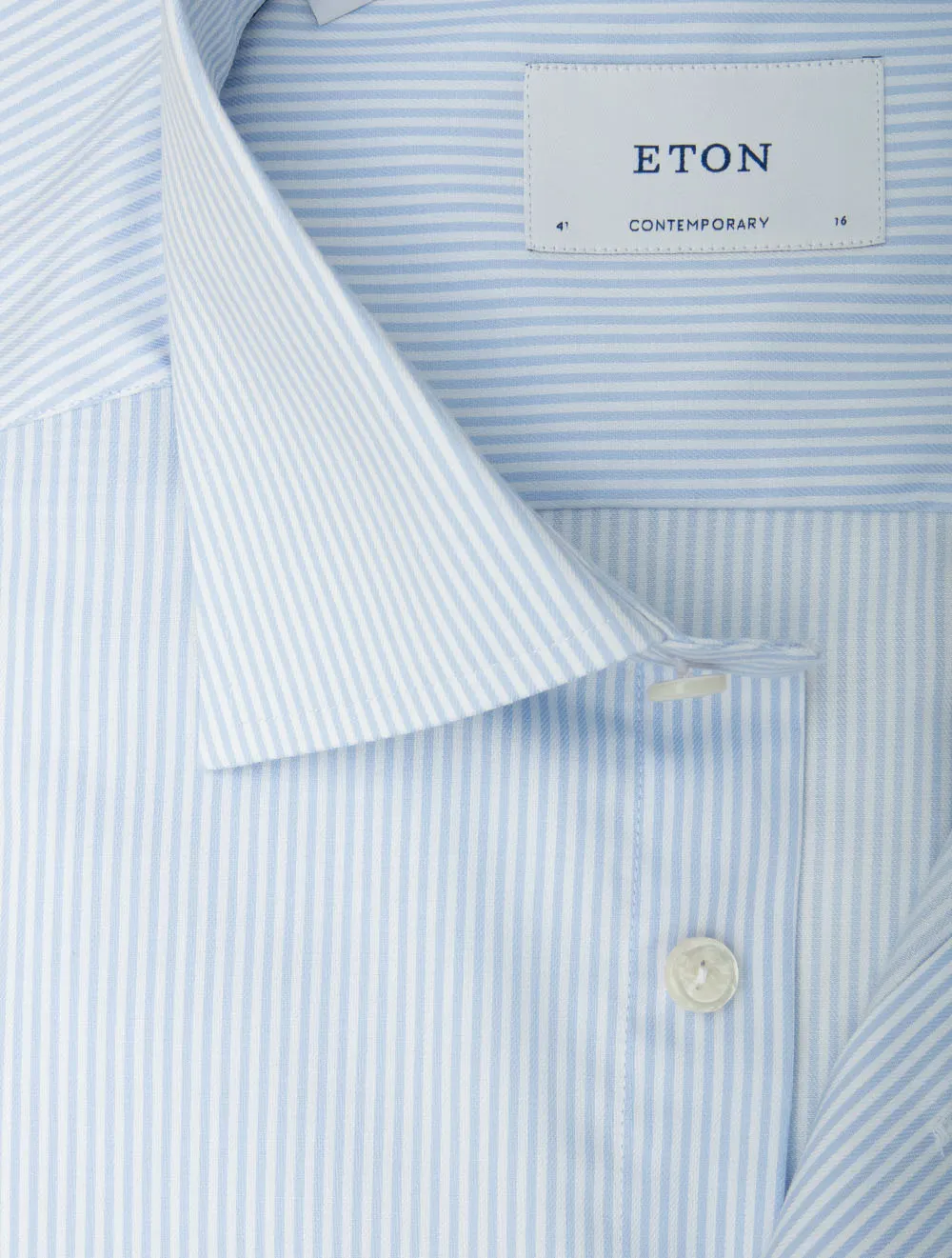 Bengal Striped Cotton Lyocell Contemporary Fit Shirt Blue