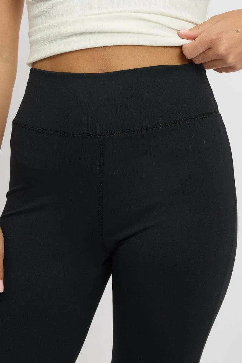 Black Flared Leggings High Rise Pants