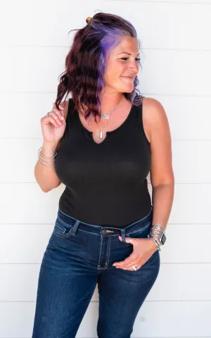 Black Tank Bodysuit - Final Sale*