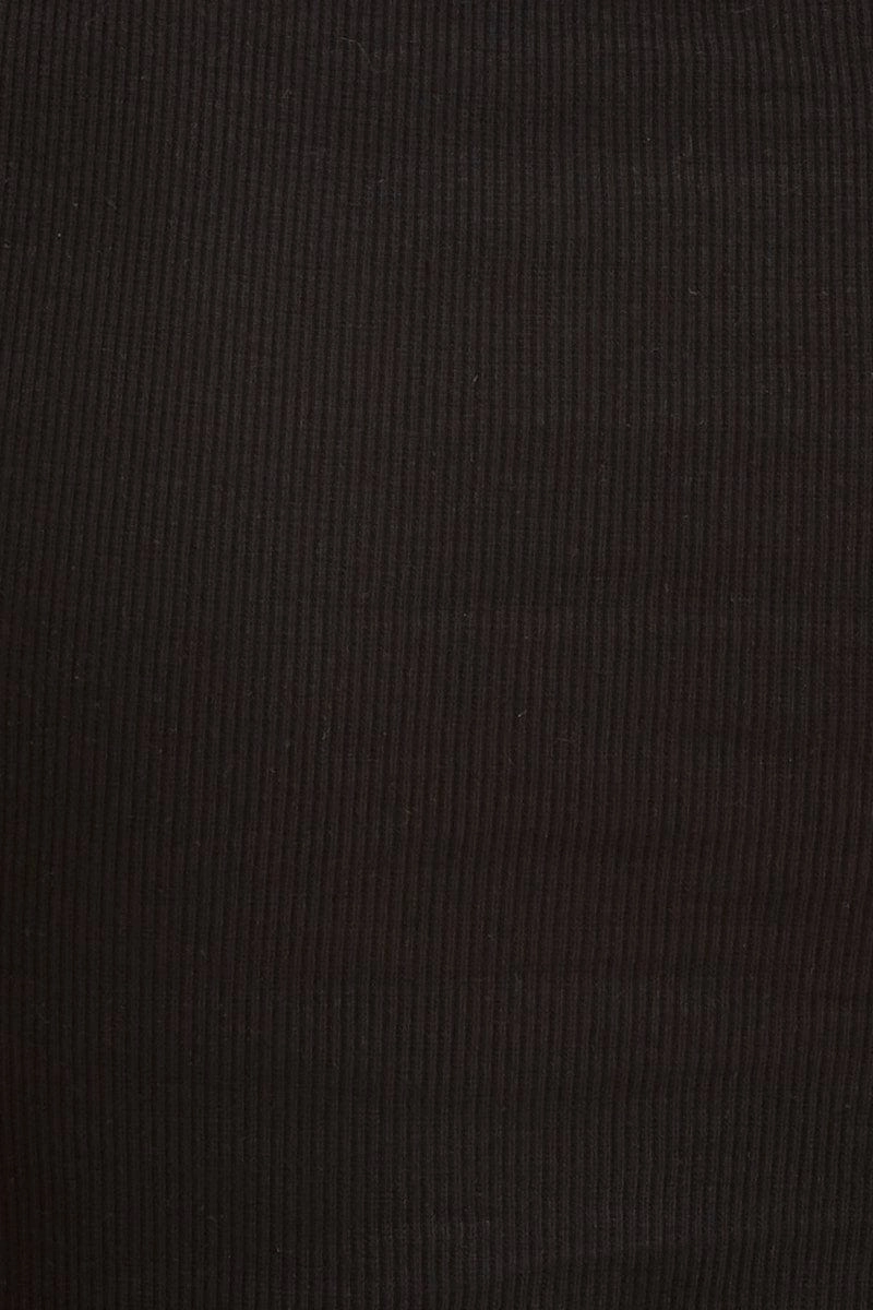 Black Baby Tee Crop Crew Neck Short Sleeve Rib