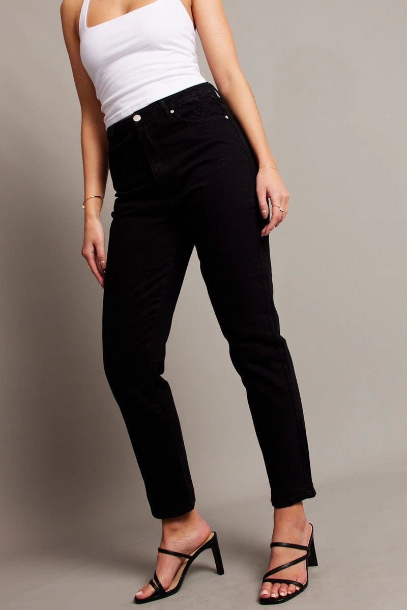 Black Boyfriend Jean High Rise