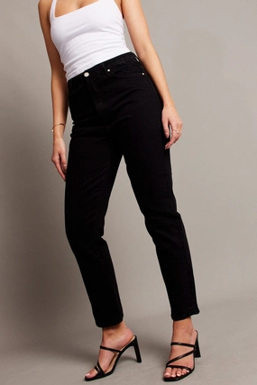 Black Boyfriend Jean High Rise