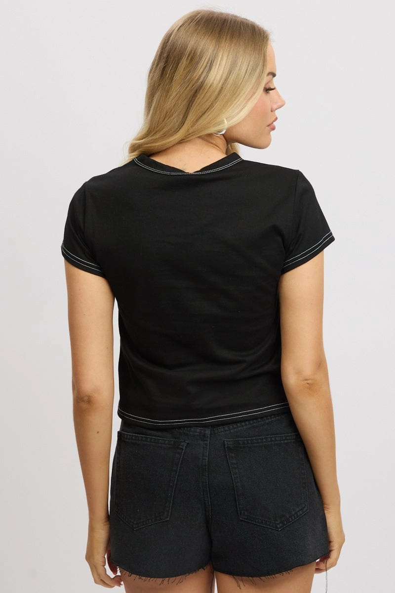 Black Graphic Tee Short Sleeve