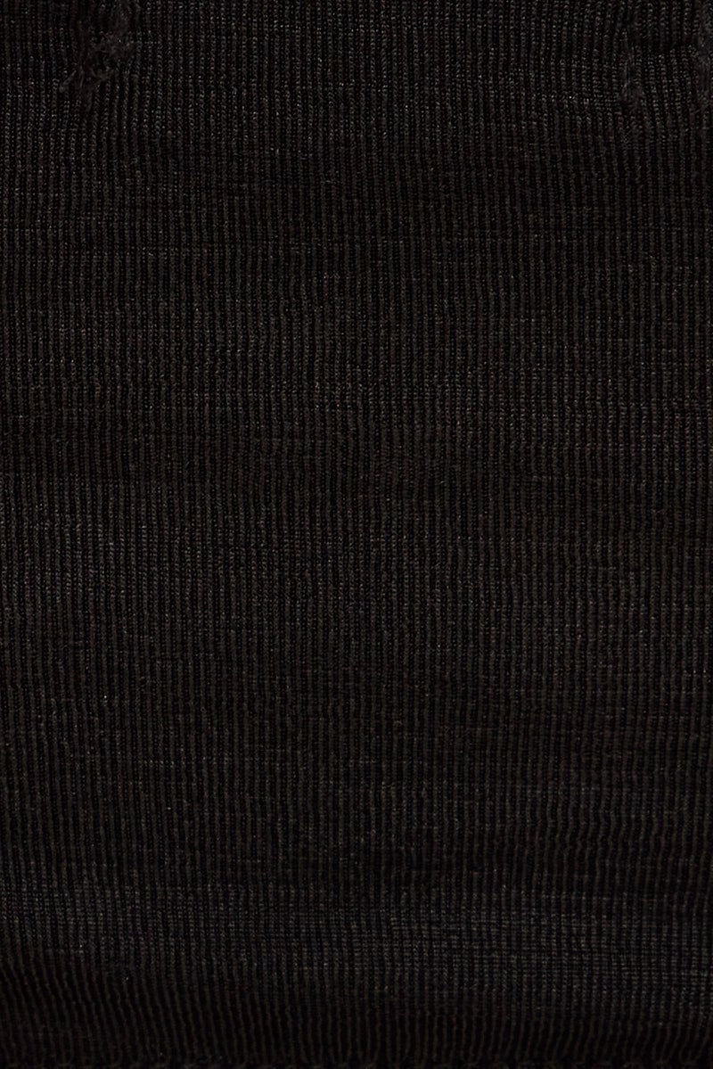 Black Ring Detail Strapless Crop Top