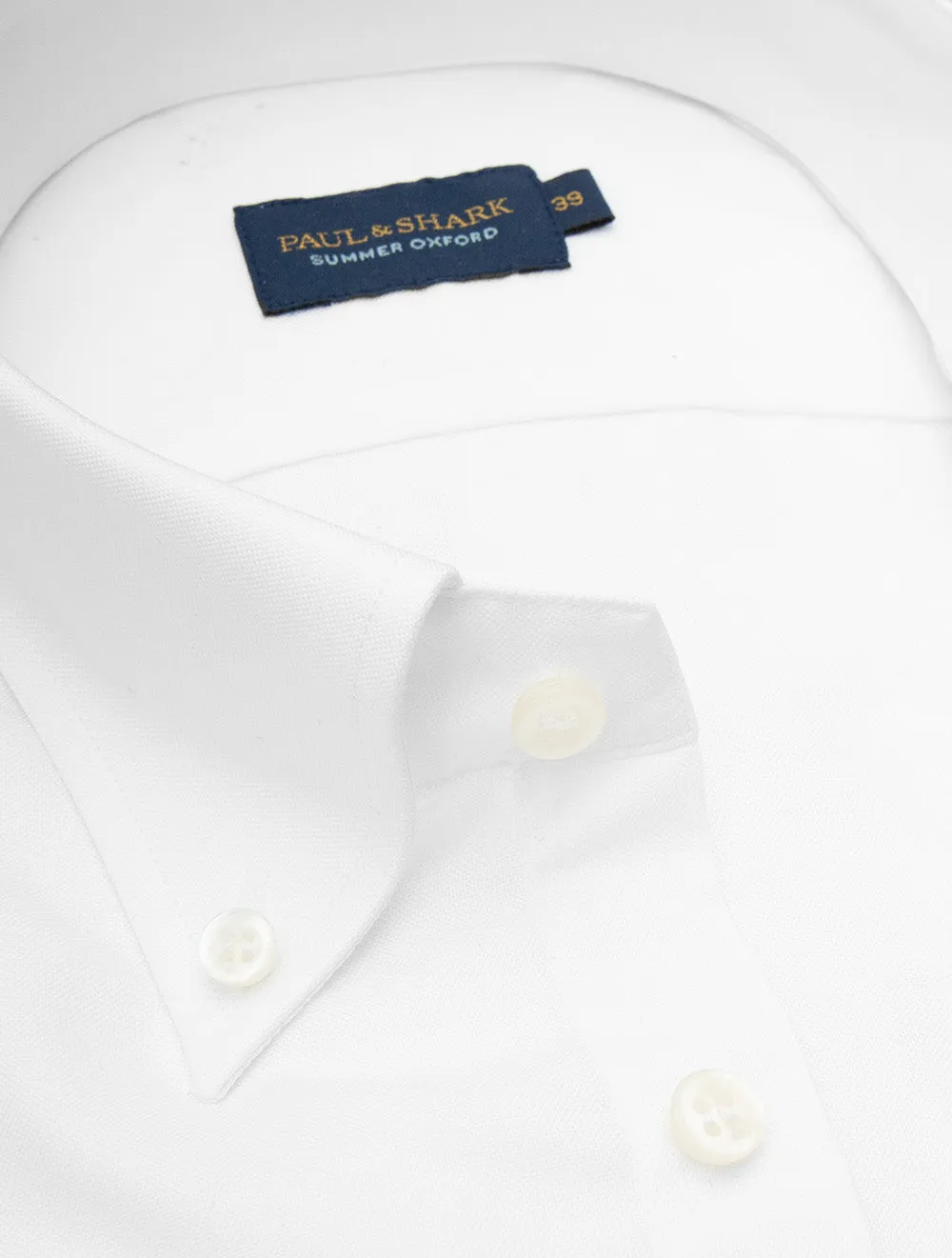 Buttondown Oxford Cotton Plain Shirt White