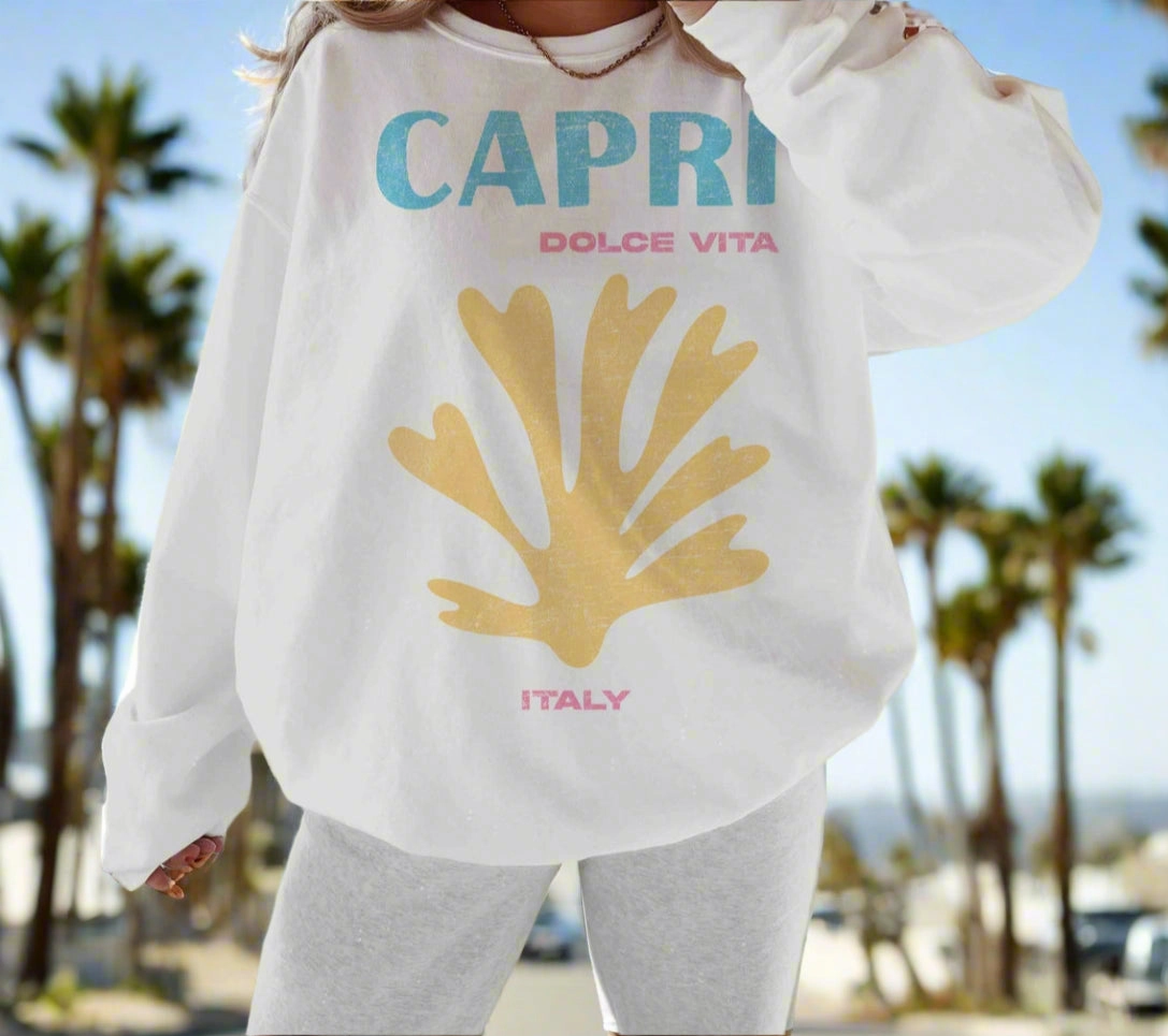 Capri Dolce Vita Oversized Sweatshirt