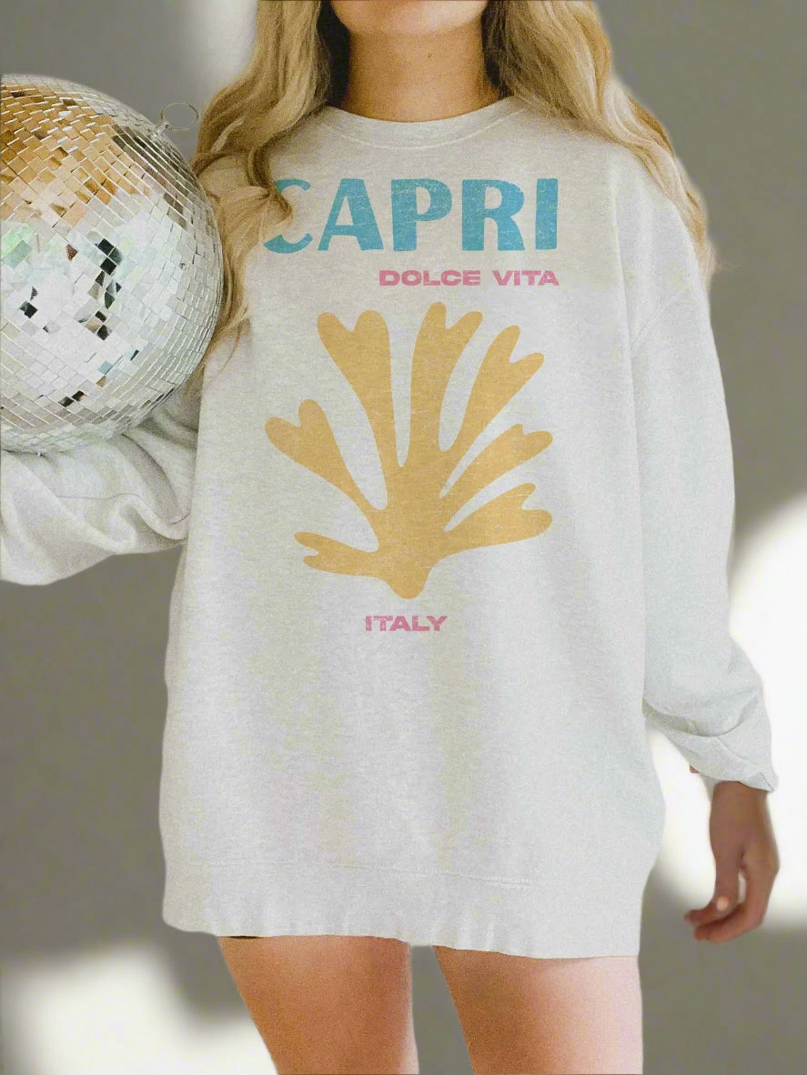 Capri Dolce Vita Oversized Sweatshirt