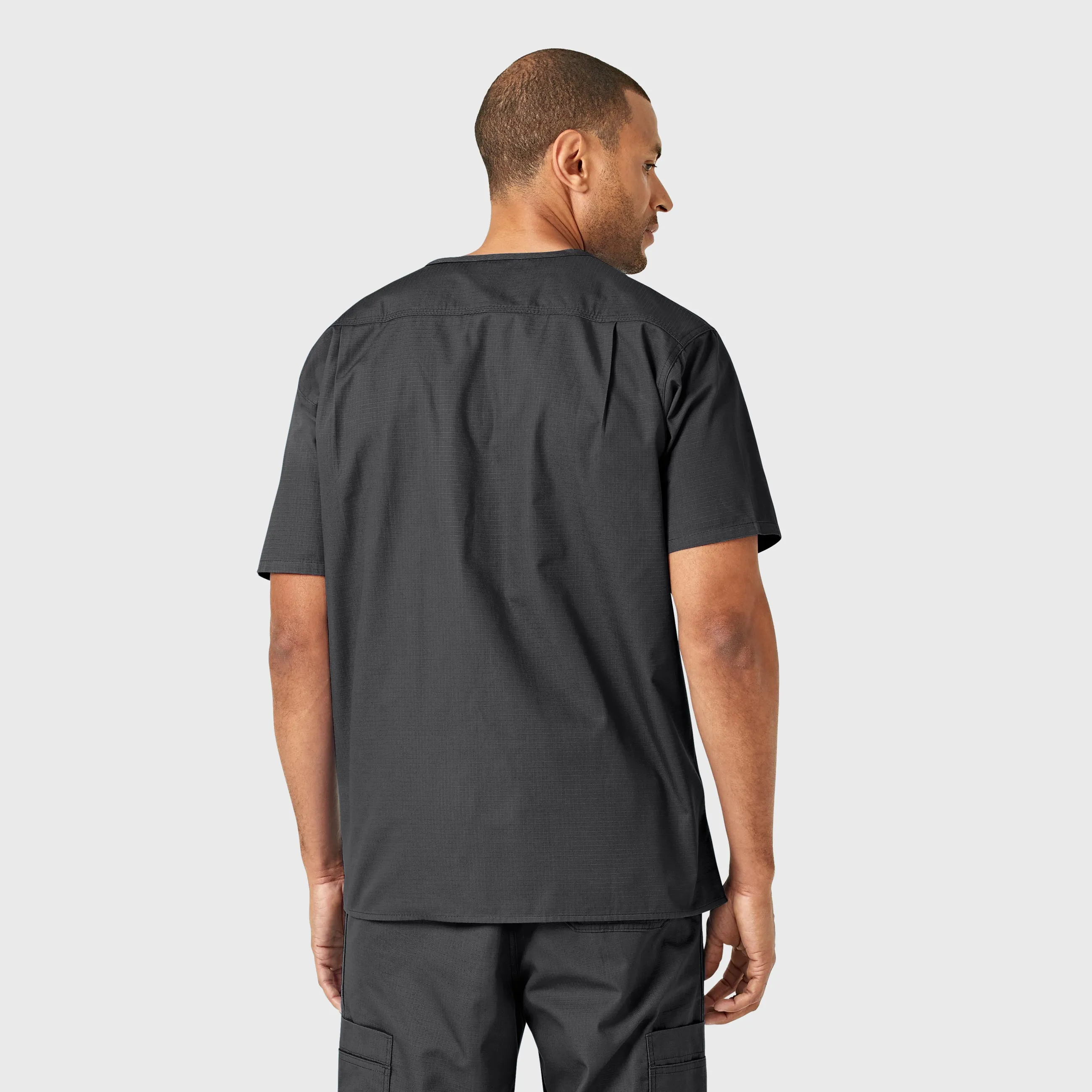 Carhartt Ripstop & Sub-Scrubs Men's Bi-Swing 4-Pocket V-Neck Scrub Top - Dark Pewter