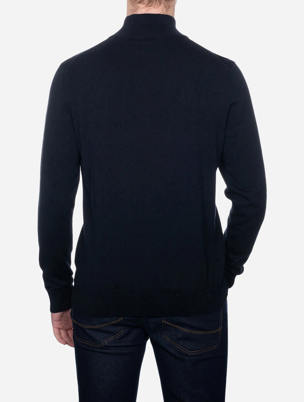 Classic Cotton Half Zip Sweater Evening Blue