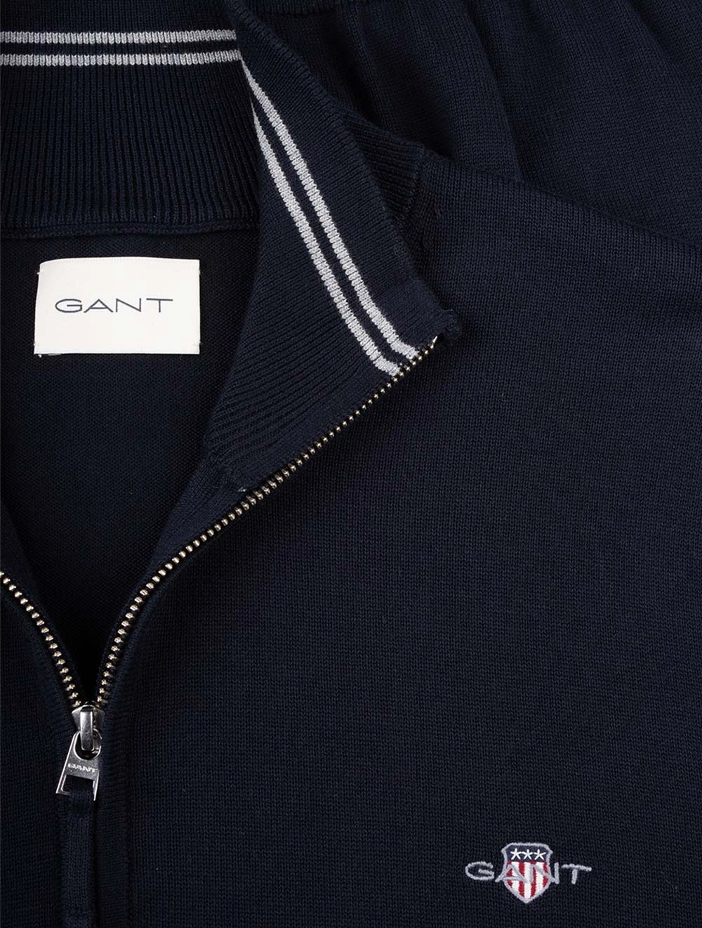 Classic Cotton Half Zip Sweater Evening Blue