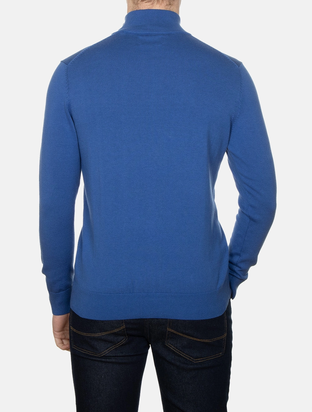 Classic Cotton Half Zip Sweater Rich Blue