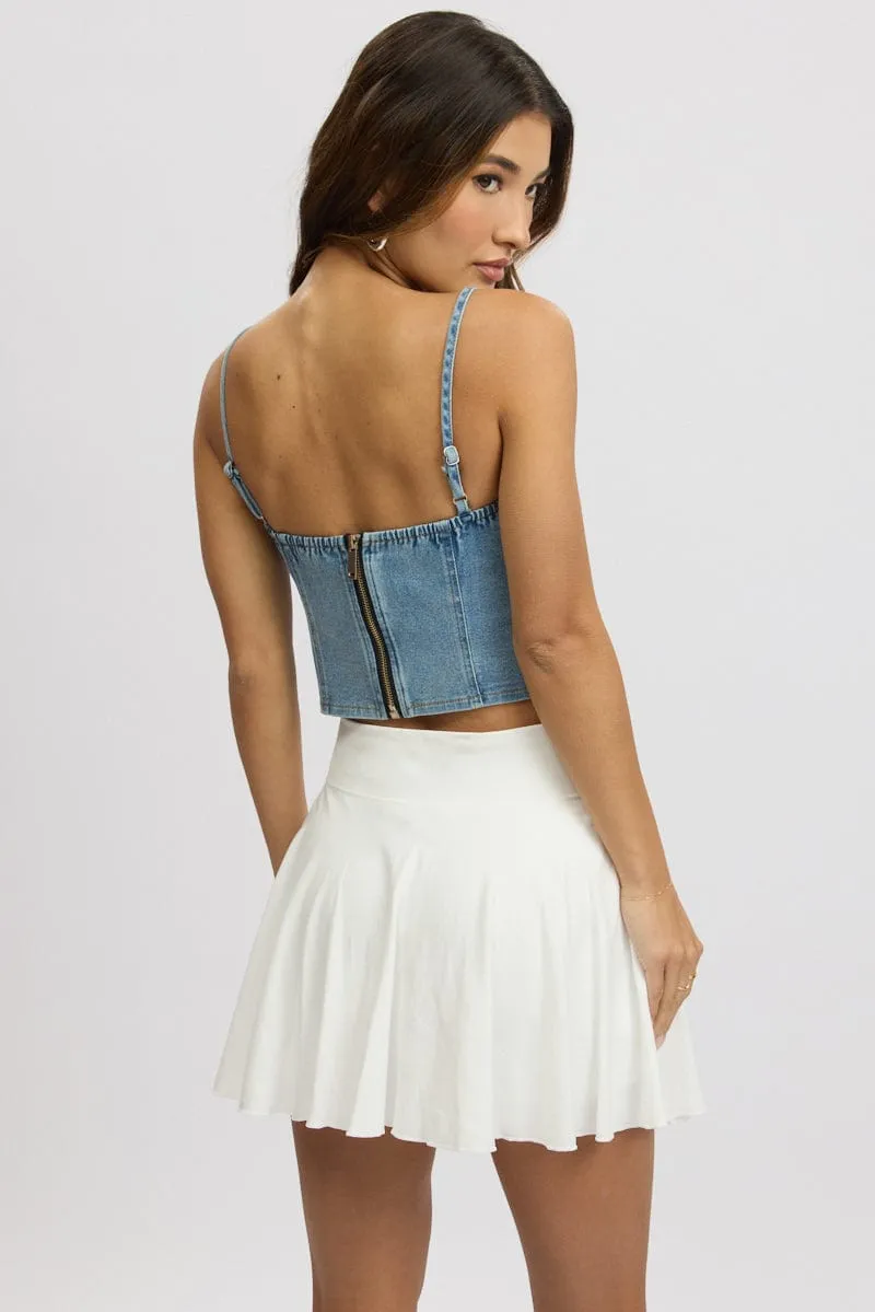 Denim Corset Top Sleeveless Denim