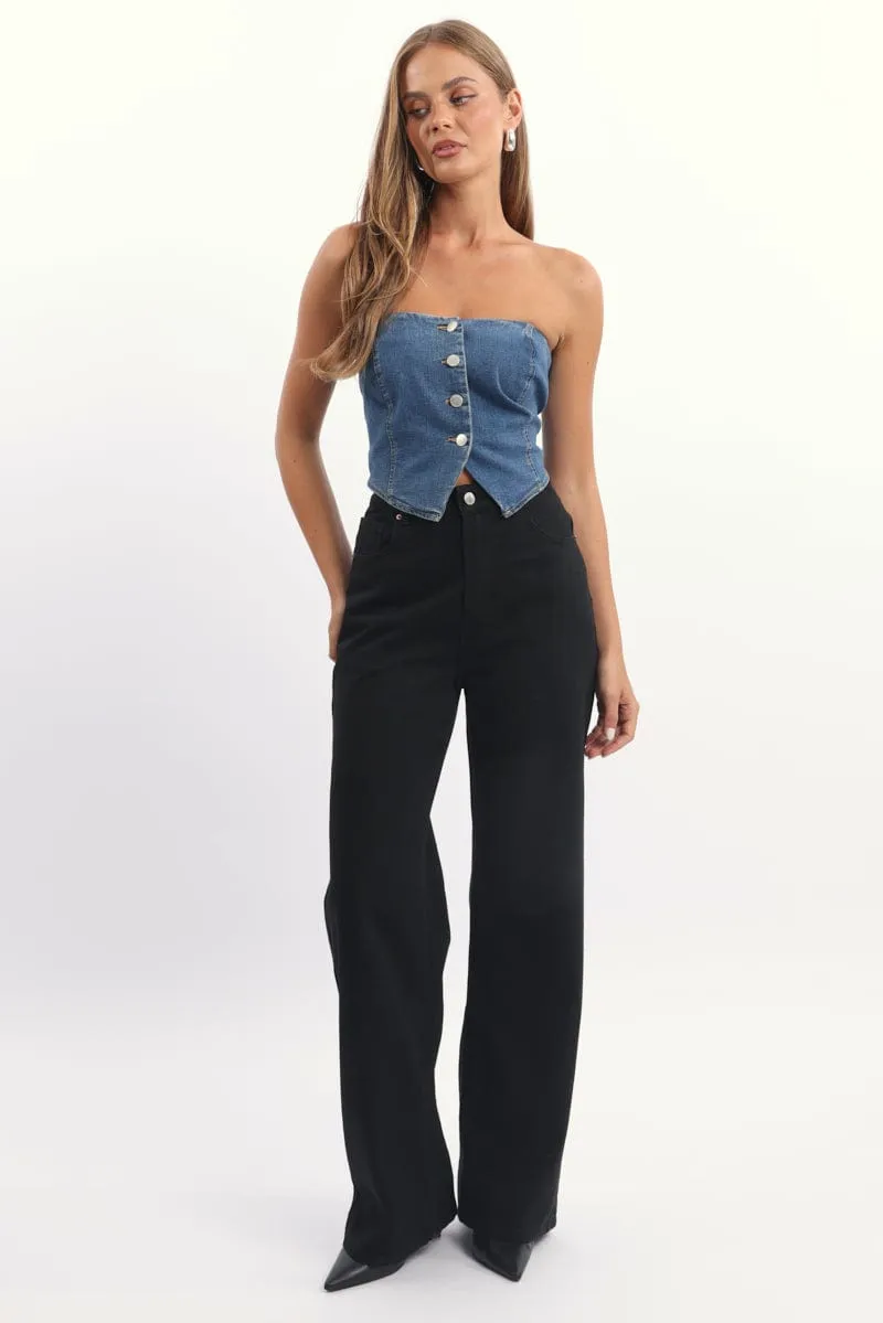 Denim Vest Bandeau