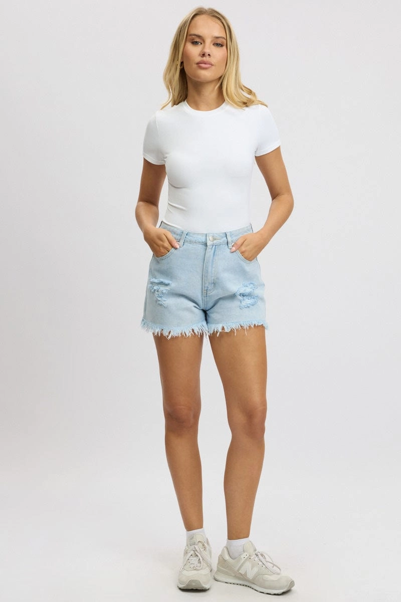 Denim Relaxed Shorts High Rise