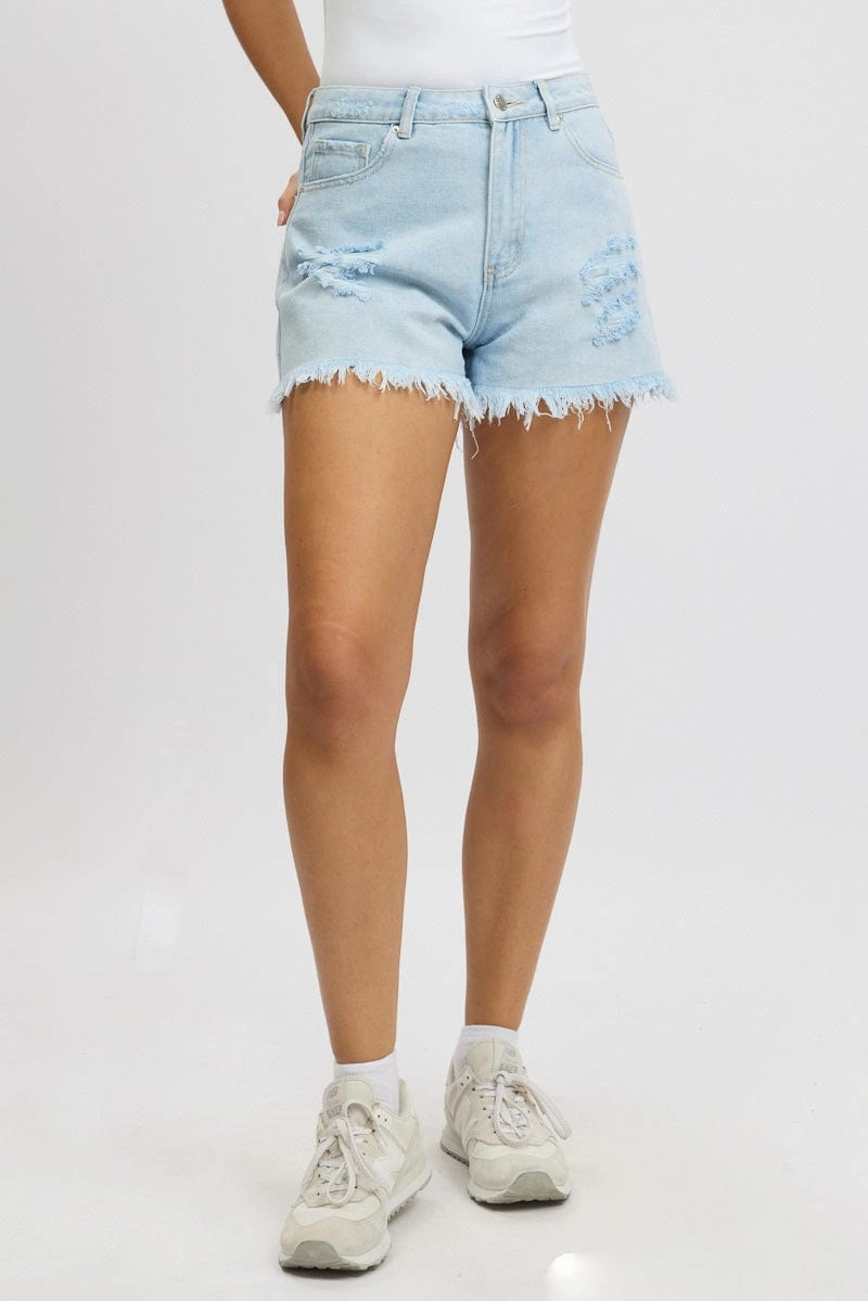 Denim Relaxed Shorts High Rise