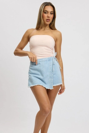 Denim Skorts Skirt High Rise