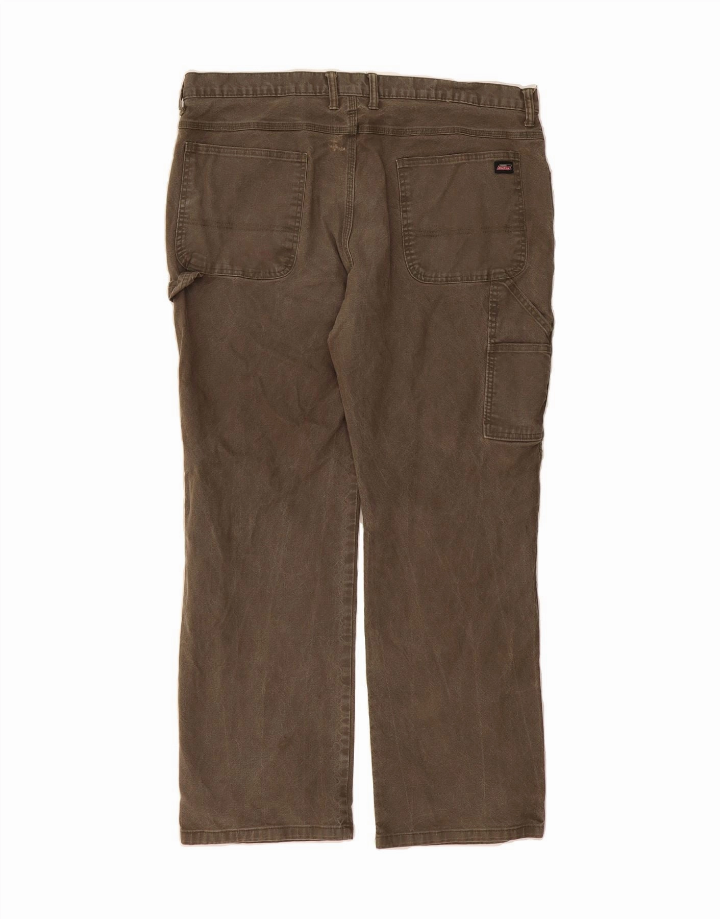 DICKIES Mens Straight Cargo Trousers W40 L32 Beige Cotton