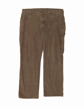 DICKIES Mens Straight Cargo Trousers W40 L32 Beige Cotton
