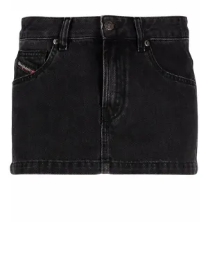 Diesel De-Ron Logo Patch Mini Skirt