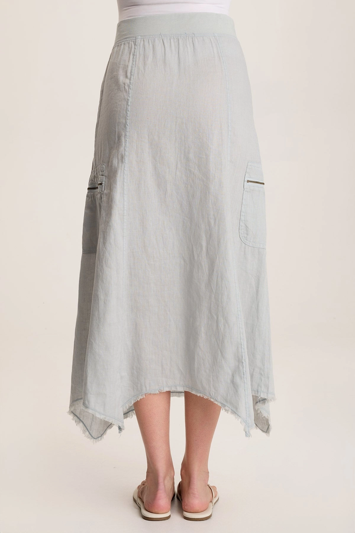 Doak Skirt with Sharkbite Hem and Cargo Pockets