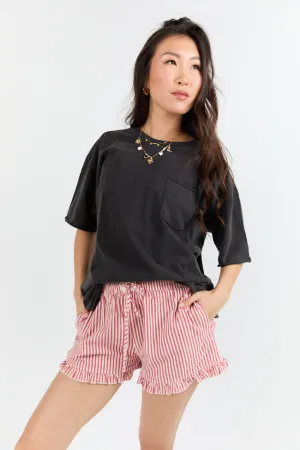 Easy To Style Black Knit Pocket T Shirt