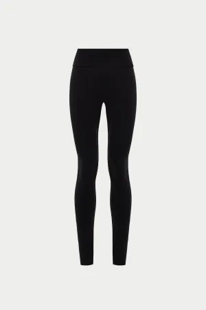 EMBLEM STRETCH SCULPTING LEGGINGS - BLACK