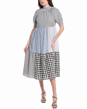 English Factory Patchwork Midi Dress