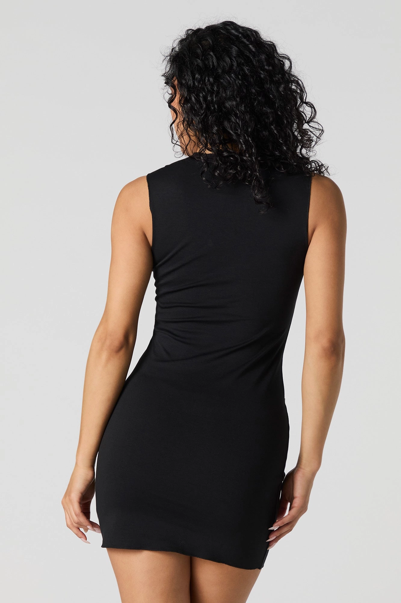 Faux Pocket Bodycon Mini Dress