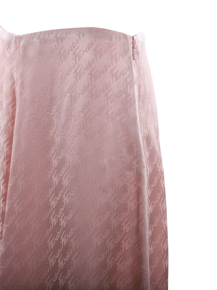 Fendi Asymmetrical Satin Midi Skirt