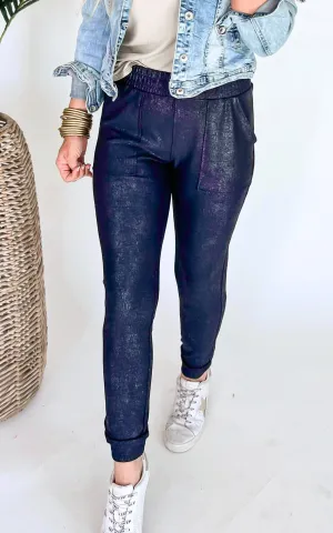 Foil Printed High-Waisted Joggers | Mono B - Final Sale**