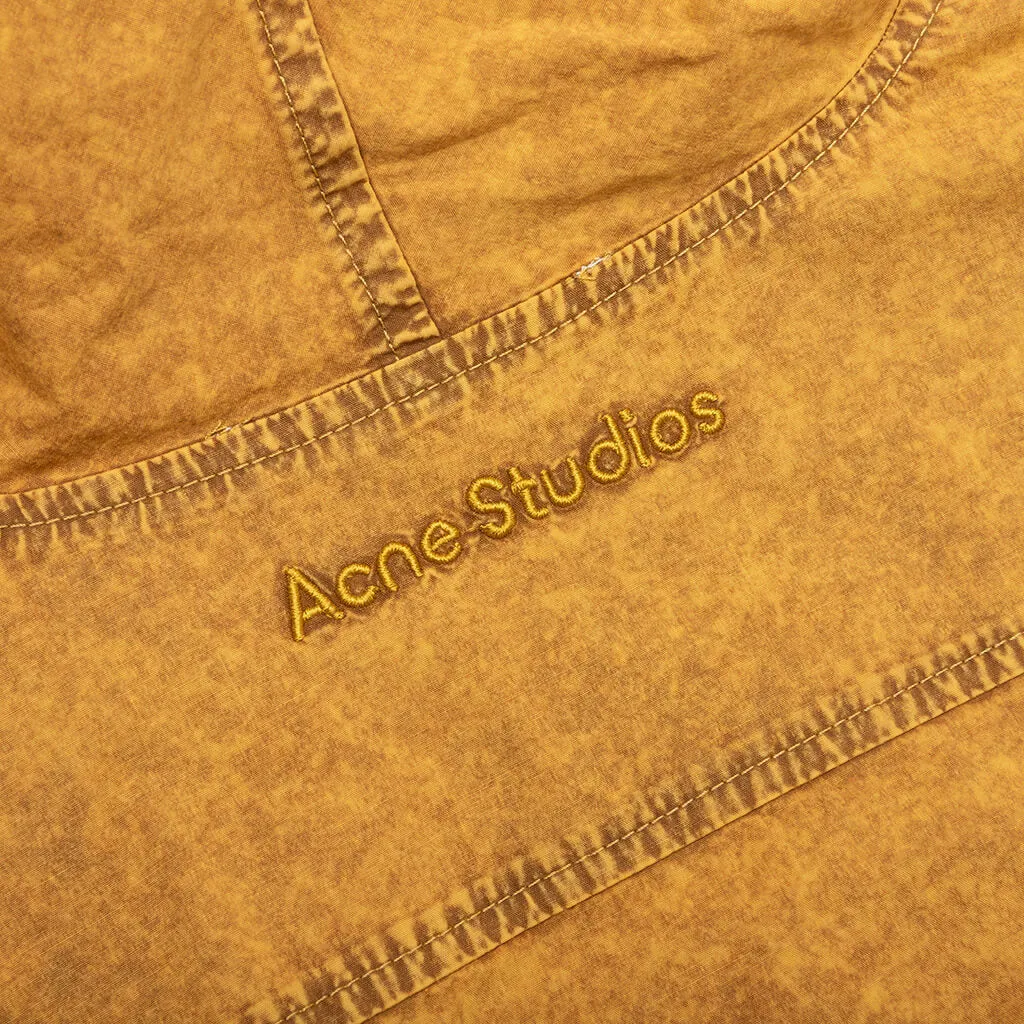 Garment Dyed Hooded Button Up Shirt Fn-Mn-Shir000861 - Yellow/Brown