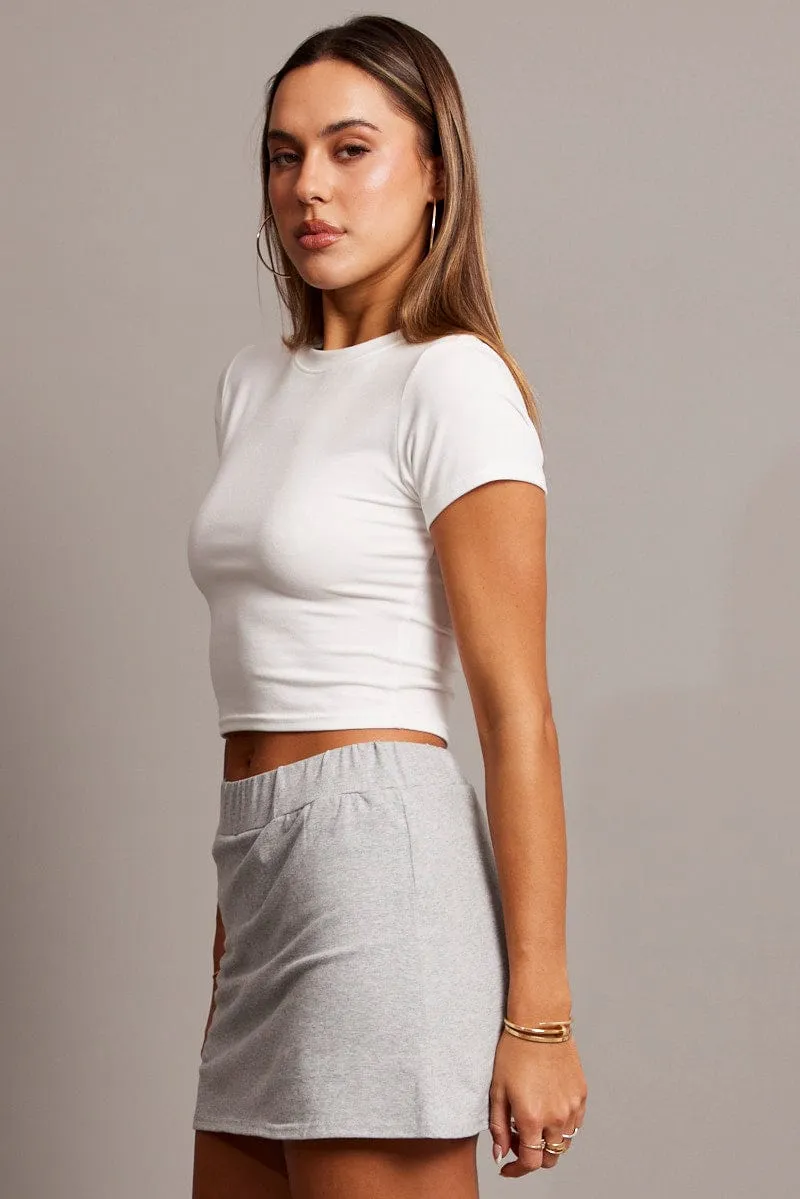 Grey Mini Skort Skirt