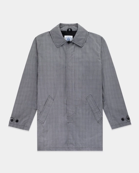 GREY CHECK RAIN COAT
