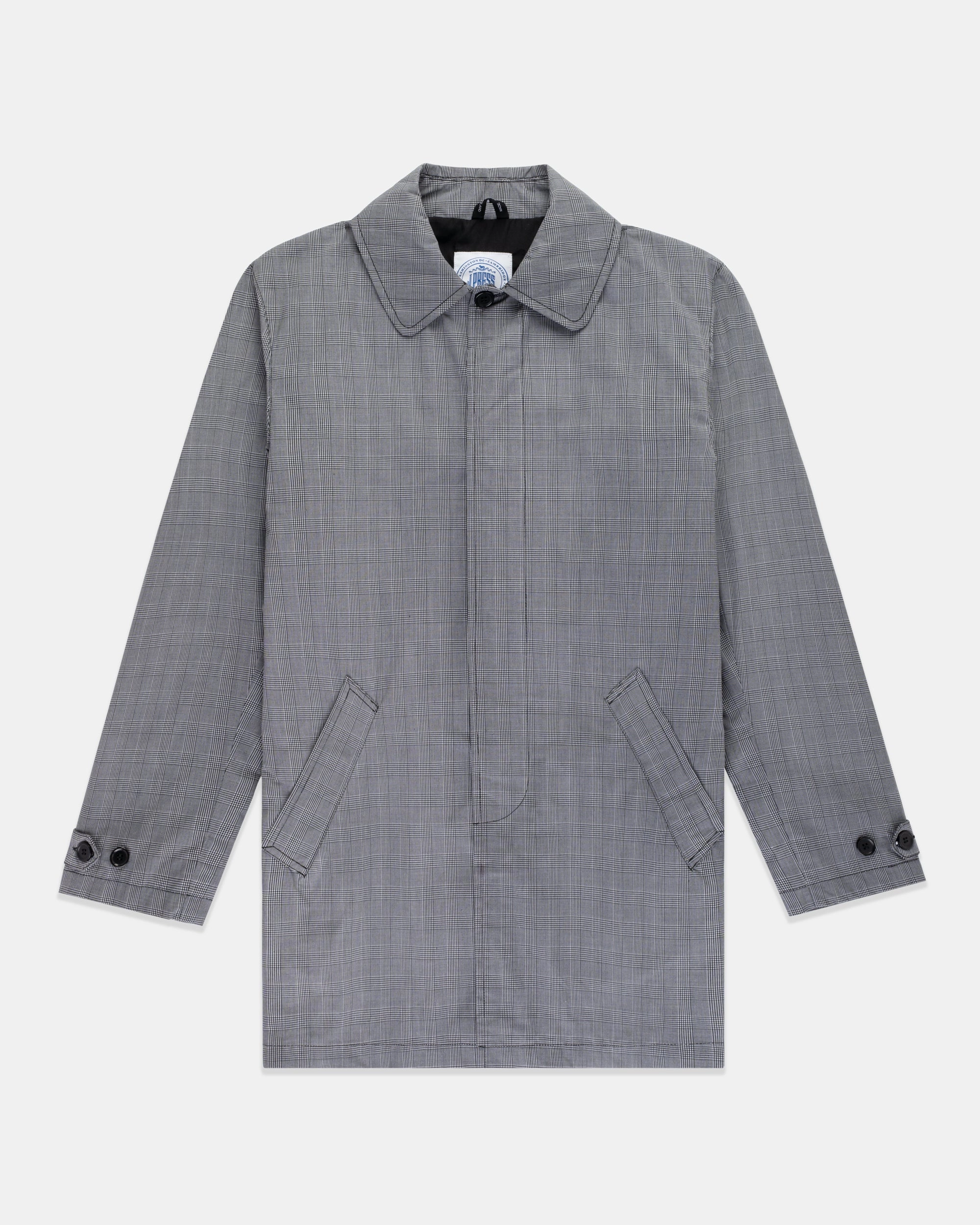 GREY CHECK RAIN COAT