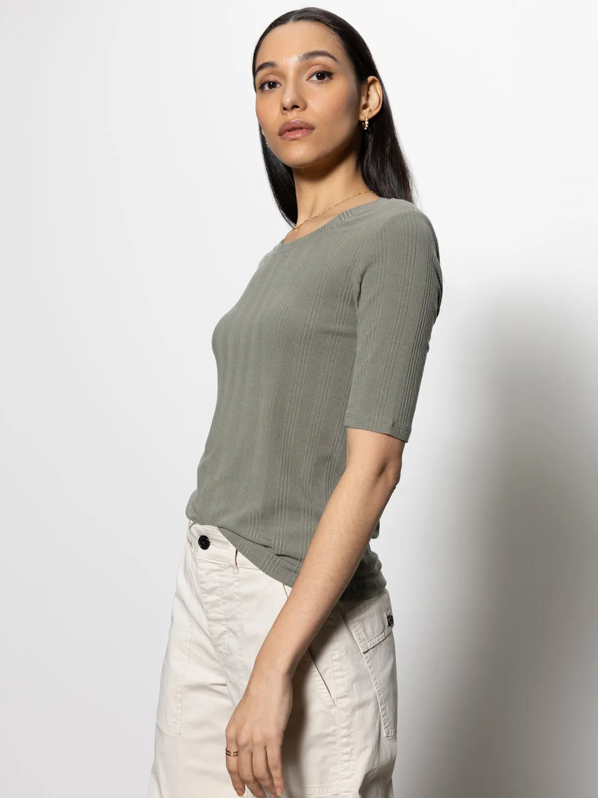 Half Sleeve Femme Crew Tee Dark Spruce