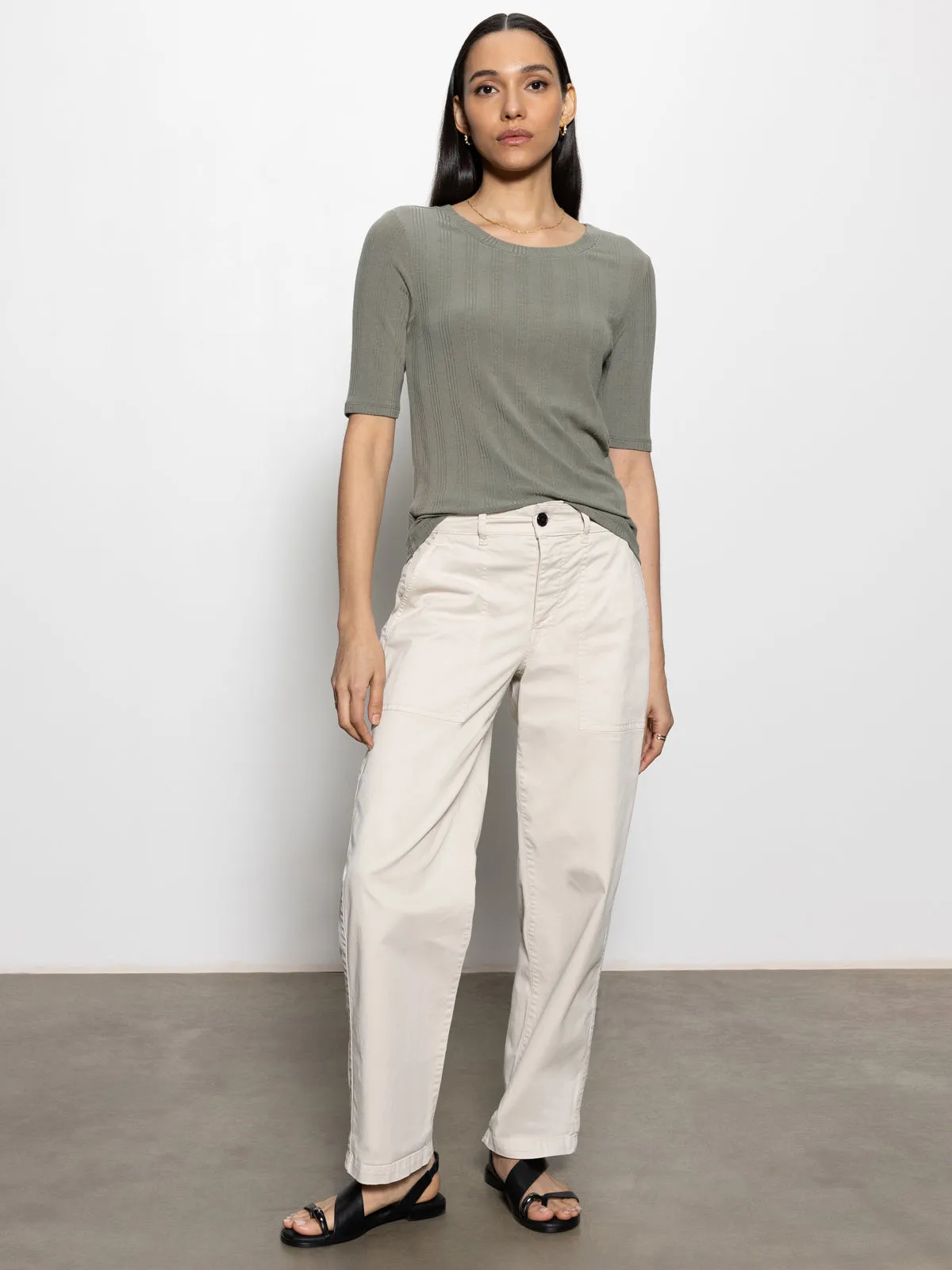 Half Sleeve Femme Crew Tee Dark Spruce