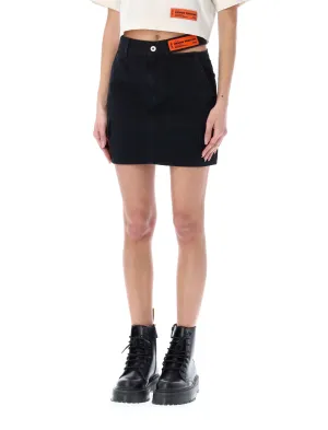 Heron Preston Logo Patch Cut-Out Mini Skirt