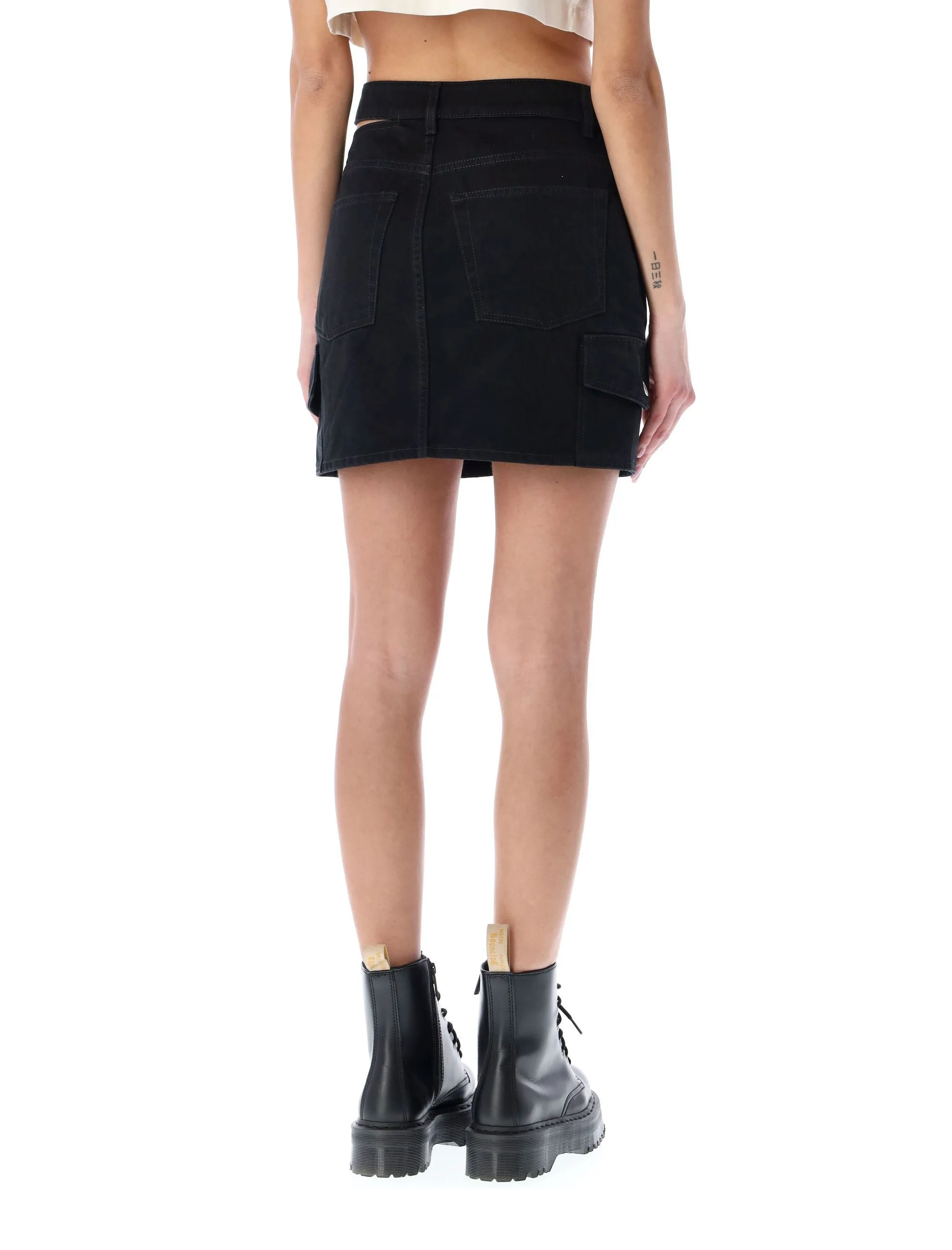 Heron Preston Logo Patch Cut-Out Mini Skirt