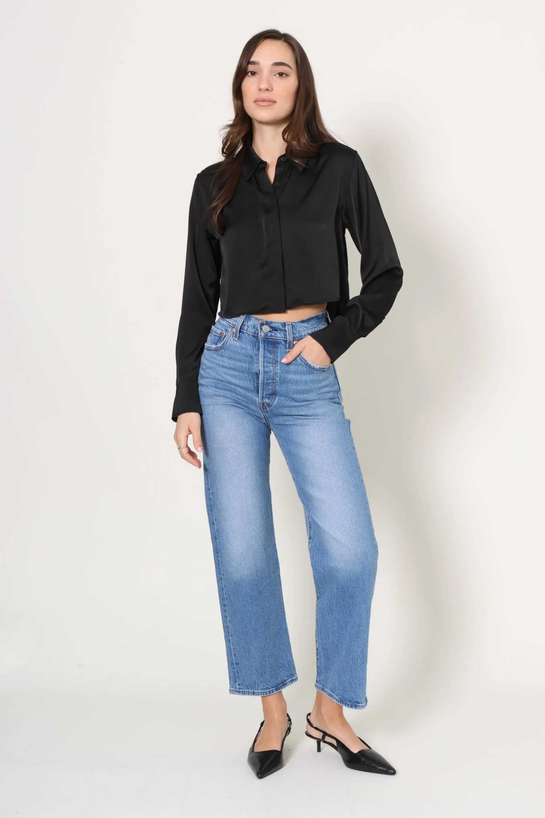 High Low Satin Shirt