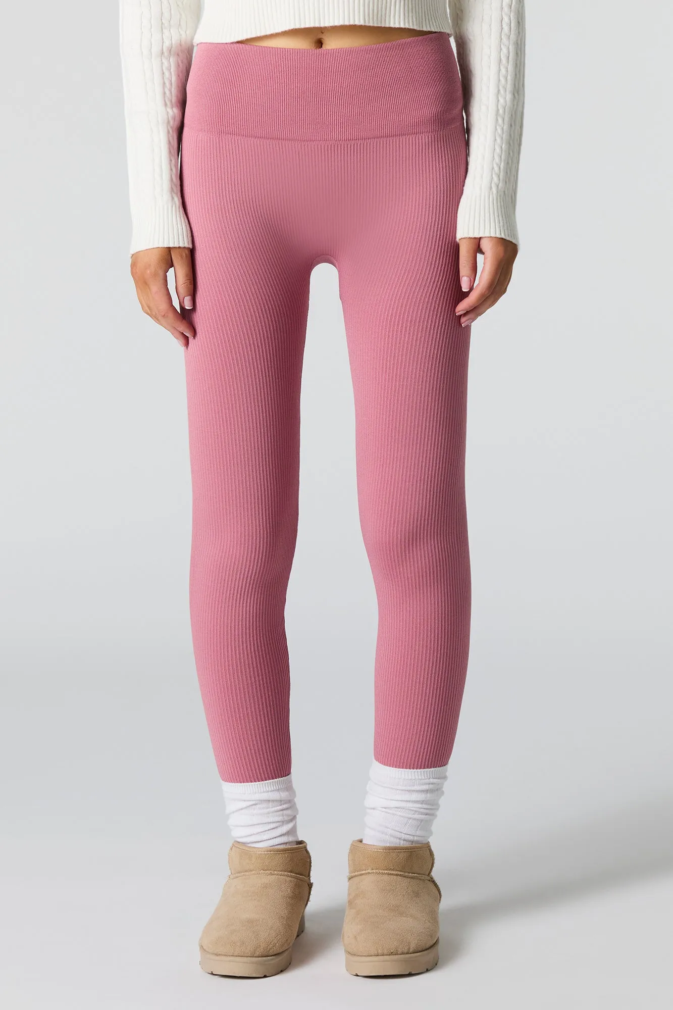 High Rise Seamless Ribbed Legging