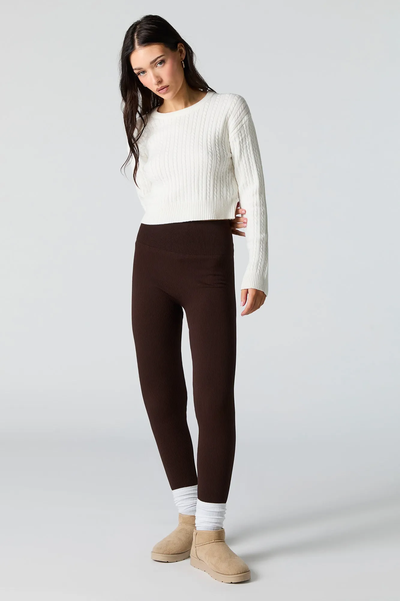 High Rise Seamless Ribbed Legging