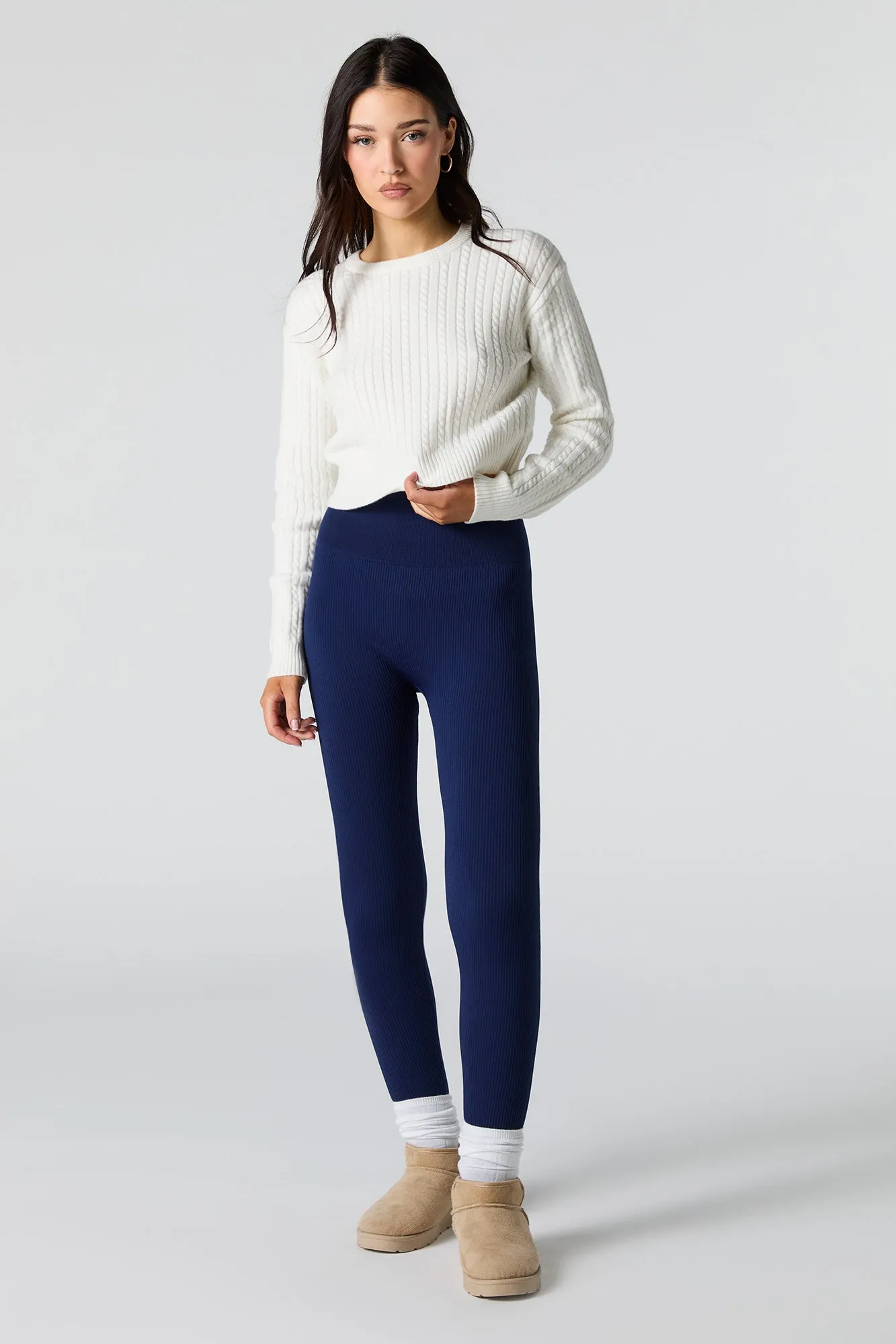 High Rise Seamless Ribbed Legging