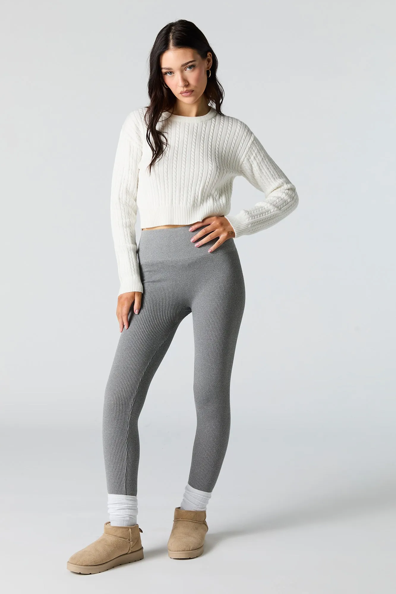 High Rise Seamless Ribbed Legging