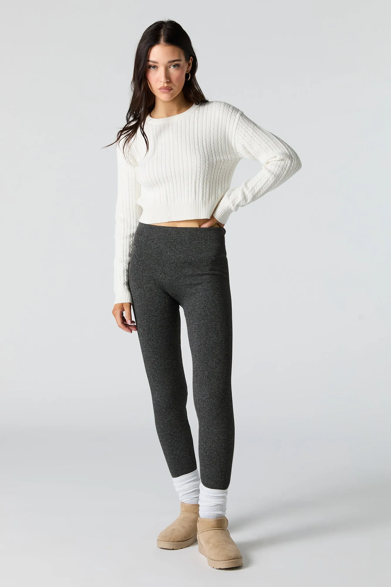 High Rise Seamless Ribbed Legging