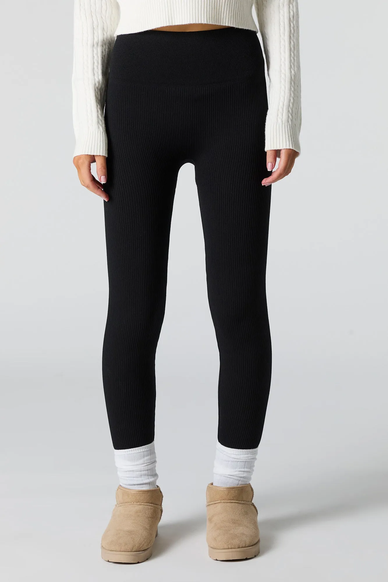 High Rise Seamless Ribbed Legging